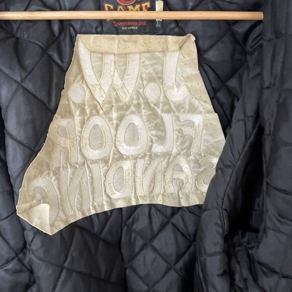 VTG 80s Varsity Letterman Wool/Leather Bomber Jacket Floor Sanding Trade Men XL - Picture 14 of 14